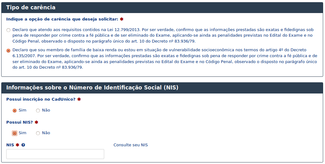 Como Declarar Carência E Pedir Isenção Da Taxa De Inscrição Enem 2017 1555