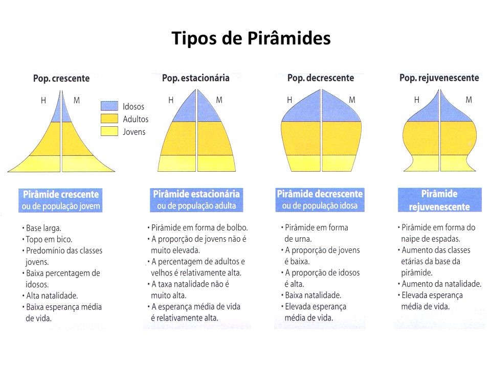 Resultado de imagem para tipos de piramides etarias